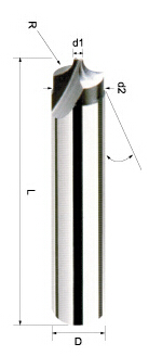 钨钢内R角铣刀-2刃